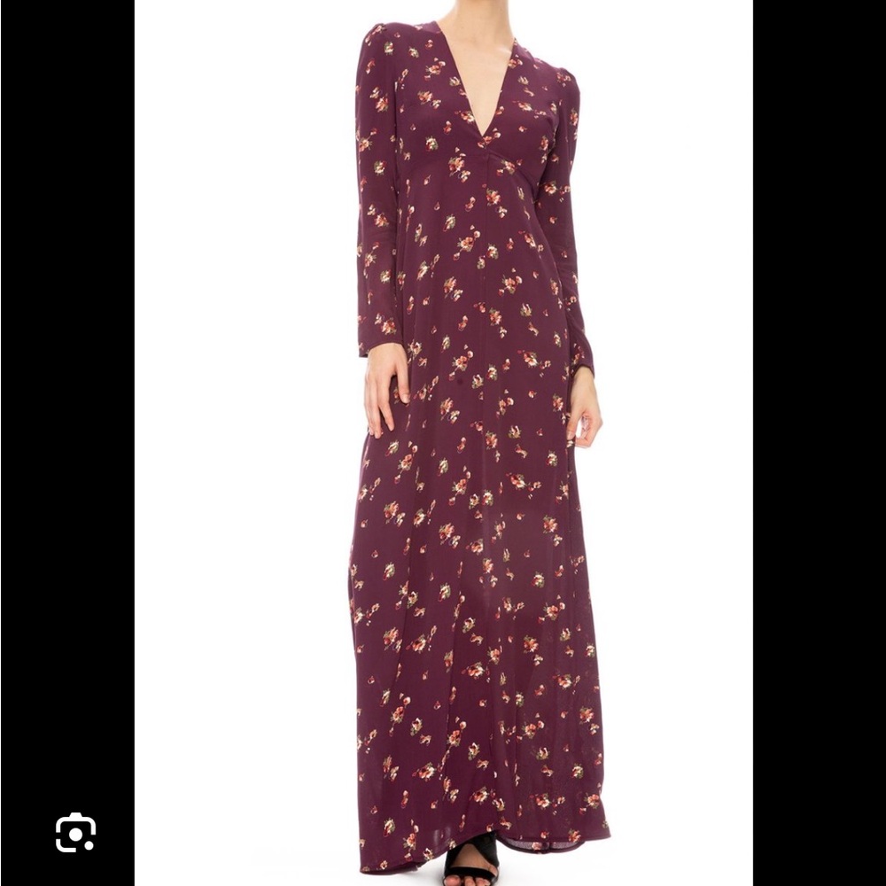 Flynn Skye Deep Purple Floral Long Sleeve Dress